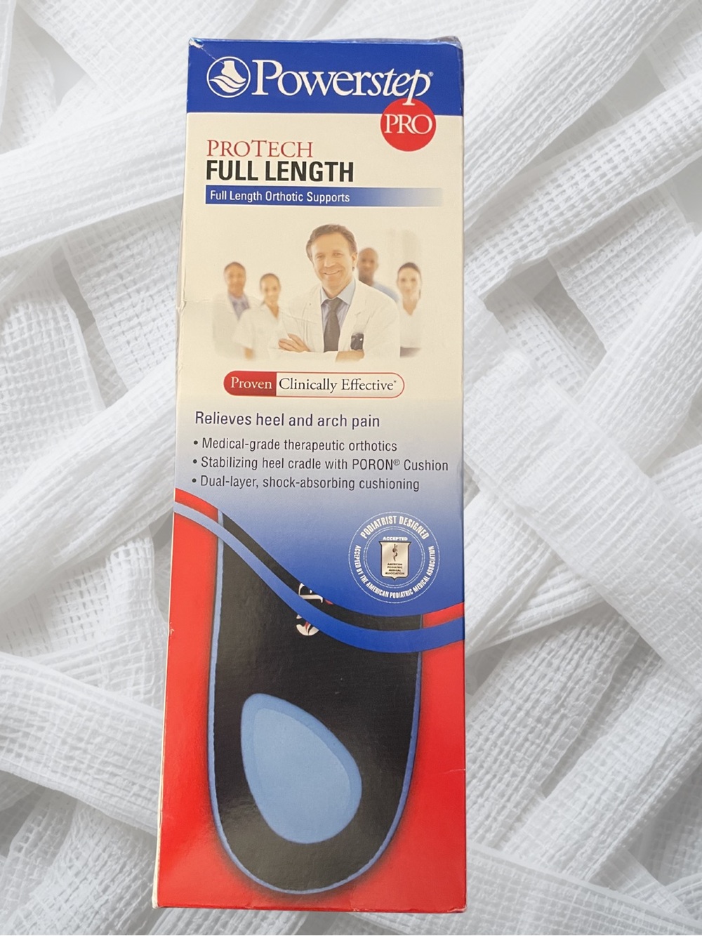 NEW POWERSTEP Protech Full Length Men's 9-9.5 Women's 11-11.5 Orthotic Insoles